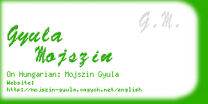 gyula mojszin business card